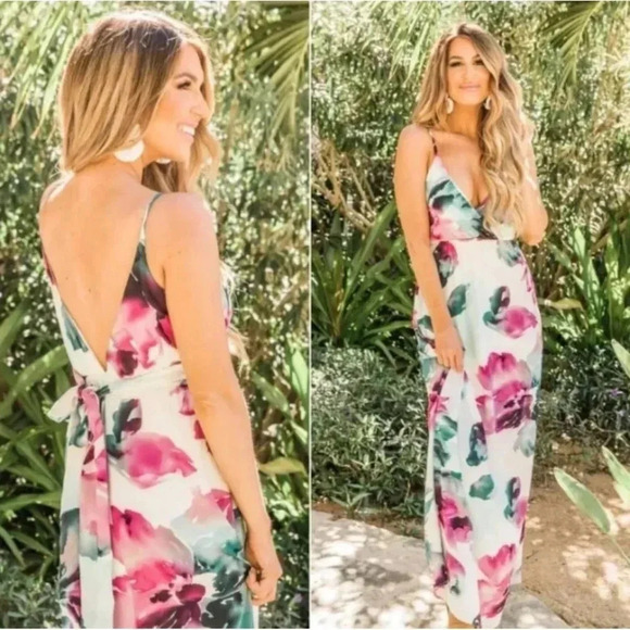 Pink Lily “This Story Never Ends” Floral Maxi Dress - Picture 1 of 13
